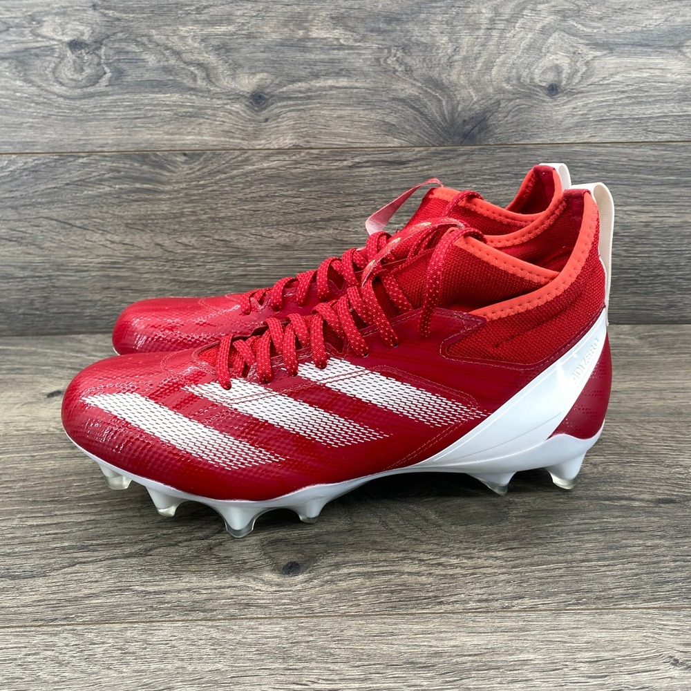 Adidas Adizero Football Cleats Mens Red White Strawberry Graphic Mid Top Speed